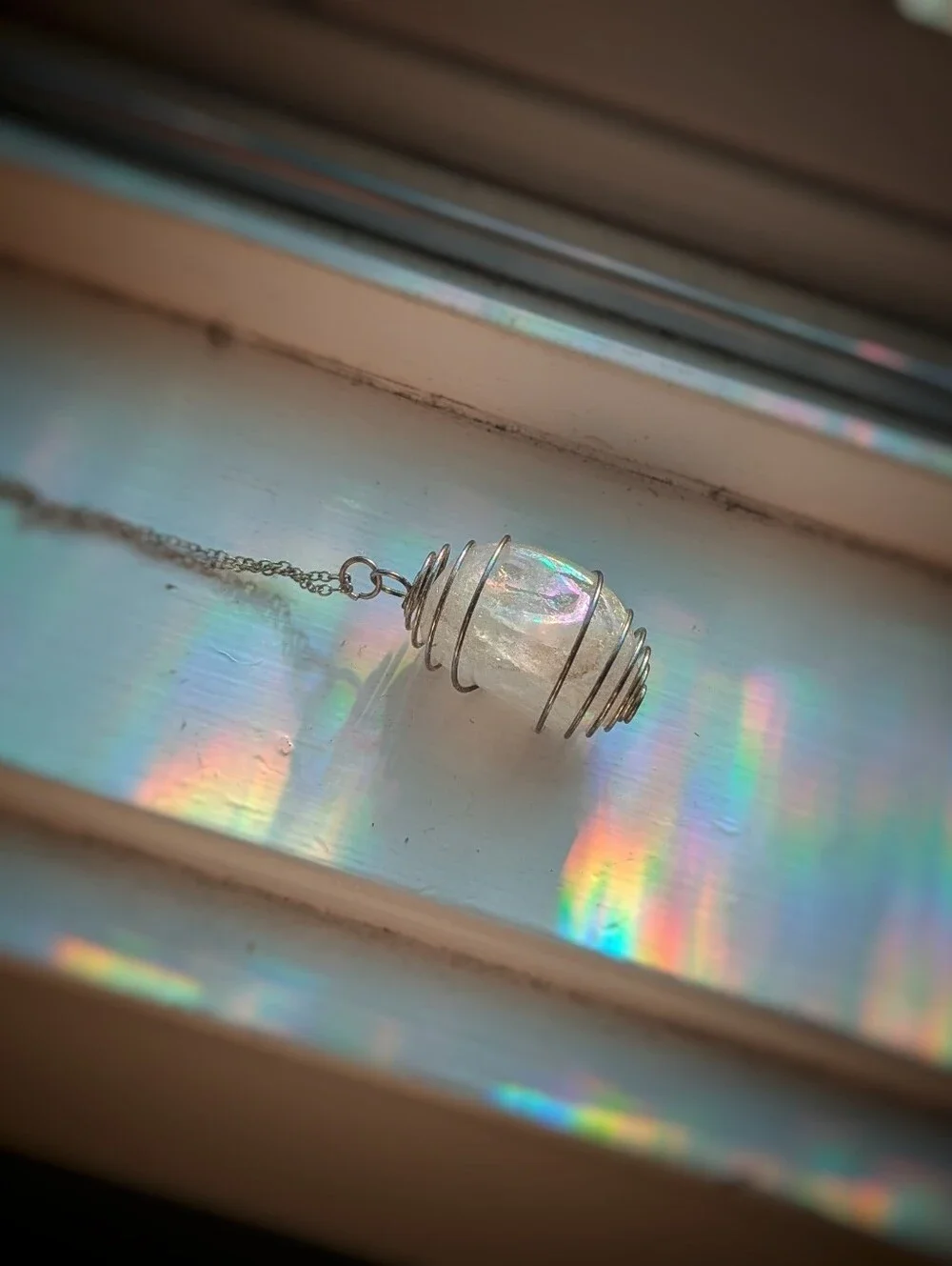 CRYSTAL TEARS 💧 handmade aura quartz crystal pendant necklace